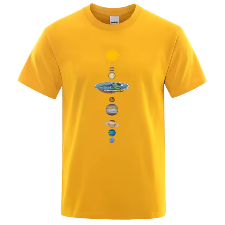 Camiseta con Estampado de Planetas del Sistema Solar para Hombre, Prenda Holgada, Manga Regular, Diseño Cósmico, Ropa de Moda, Informal, Gran Tamaño - 1