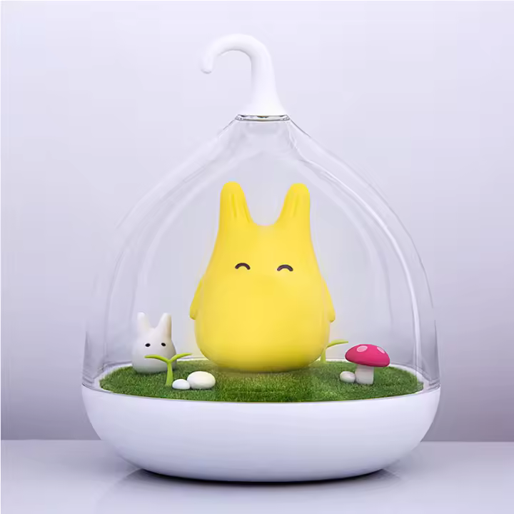 Totoro-luz nocturna LED con Sensor táctil para niños, lámpara de noche con USB, portátil, para mesita de noche - 1
