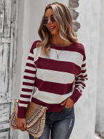 Suéter empalmado a rayas para mujer, Jersey de punto a la moda, novedad de otoño e invierno, 2023 - details 19