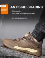 Zapatos de trabajo con punta compuesta para hombre, zapatillas de seguridad de cuero indestructibles, antigolpes, antipinchazos, aislamiento, 6KV - details 12