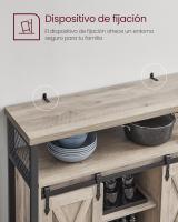 Aparador, Armario de Cocina, Armario de Almacenamiento, con 2 Puertas Correderas, 33 x 100 x 80 cm, Estantes Ajustables, para Salón, Marrón Rústico y Negro - details 17
