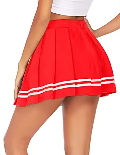 Minifalda de uniforme escolar para mujer, falda plisada de porristas - 1