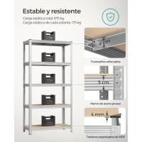 Estantería de Metal Modular de 5 Niveles Almacenamiento de Garaje con Carga de 875kg - details 2