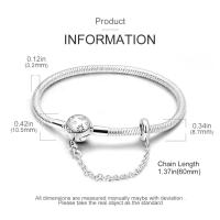 Pulsera de plata de ley 925 con forma de corazón y mariposa para mujer, brazalete de cadena de seguridad, compatible con abalorios originales, joyería - details 10
