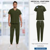 Uniformes médicos de hospital transpirables para hombres y mujeres, conjuntos de uniforme de enfermería de manga corta, ropa de trabajo para médicos y enfermeras. - details 7