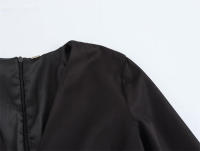 - 2025 Casual Chic para Mujer Decoración de Hebilla de Metal Sólido Manga Larga Mini Nueva Moda Mujer ss - details 2