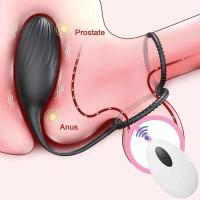 Empaquetado privado SEX Control remoto Butt Plug Masajeador de próstata Vibrador anal con anillo estimulante del perineo Juguete sexual para hombres - details 2
