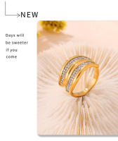 Exquisito Anillo enredado de varias Capas de ZIRCON Mujer Nueva Fashion brilliant Anillo Abierto Gift de joyeria Diaria Fiesta de Chicas - details 5