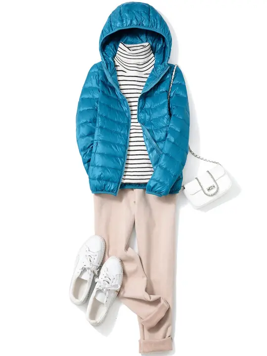 Chaqueta de plumón ultraligera con capucha para mujer, abrigos cortavientos cálidos finos de plumas, 7XL talla grande, Invierno - 1