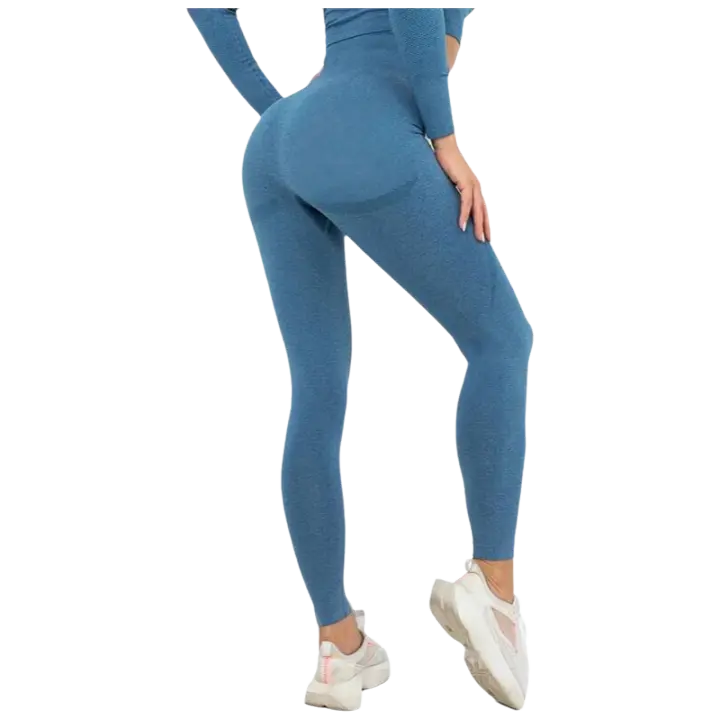 Deportes sin costuras con control de barriga, leggings de cintura ancha para entrenamiento y yoga - 1