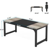 Escritorios de Estilo Moderno para Dormitorio, Montaje Sencillo (180 x 80 x75 cm, Marrón Rústico/Negro) - details 4