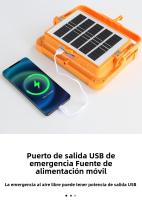 Diseño de 16 paneles de 21,5 cm x 17,5 cm 5000W Foco LED Recargable, Luz de Trabajo Portátil USB de 5 Modos, Banco de Energía, Luz de Trabajo LED Solar Impermeable para Exteriores para Acampar, Jardín, Pesca, Garaje, Emergencia - details 13