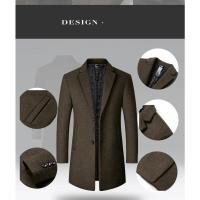 GASL-Gabardina lana larga hombre, abrigo informal negocios, otoño-invierno, sólido, novedad. - details 7