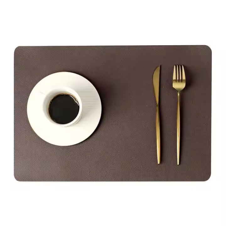 Mantel nórdico de cuero de doble capa resistente al calor, mantel impermeable con aislamiento térmico, mantel personal resistente al aceite para el hogar - 1
