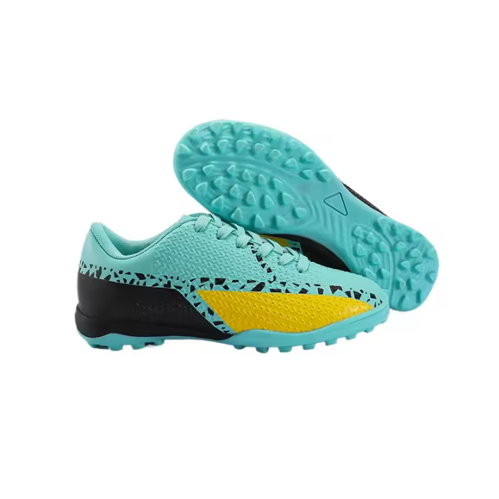 Zapatos de fútbol para niños con uñas rotas, uñas cortas de encaje y césped artificial. - 1