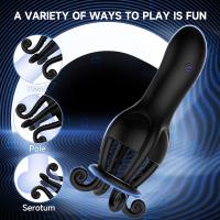 Vibrador de entrenamiento de pene masturbador masculino estimulador de glande juguete sexual para retrasar la eyaculación entrenamiento placer masculino prolongar la resistencia - details 4