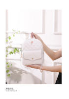 Bolso escolar pequeño para mujer, Mochila pequeña informal con rombos, bolso de hombro portátil, mochila decorativa rosa - details 6