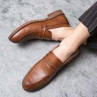Nuevo producto Creatividad 2025 Moda y ocio Zapatos de vestir Oxford de cuero genuino para hombres Suelas hechas a mano - details 12