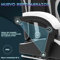 Silla de Juegos Ergónómica Silla de Oficina con Masajeador Carga de 150kg Ajustable Altura - details 23