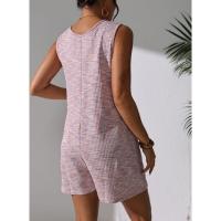 Moda de Primavera-Verano para Mujer 2025 Chaleco Sin Mangas a Rayas en Contraste Informal Pantalones Cortos de Mono Multicolor Opcional - details 18