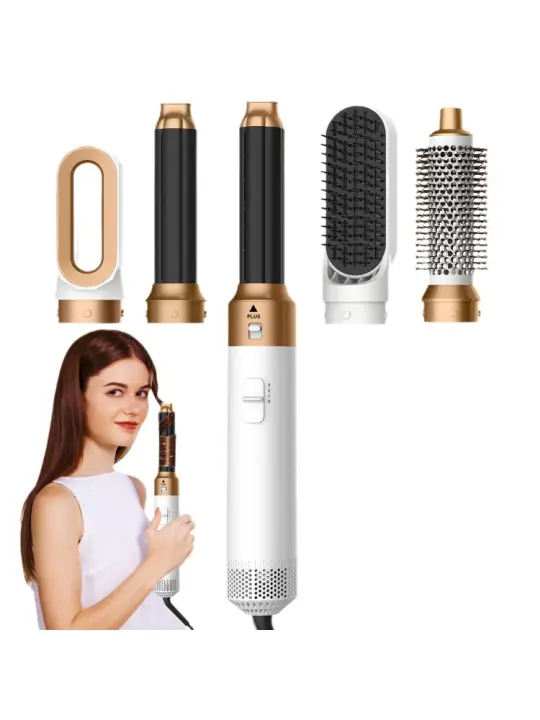 Cepillo secador de pelo, 5 accesorios para cabellos lisos y luminosos, ondas suaves o rizos marchos - 1