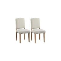 Juego de 2 Sillas de Comedor Silla Acolchada con Respaldo Alto Patas de Madera Silla Tela para Comedor Cocina Gris Oscuro - details 6