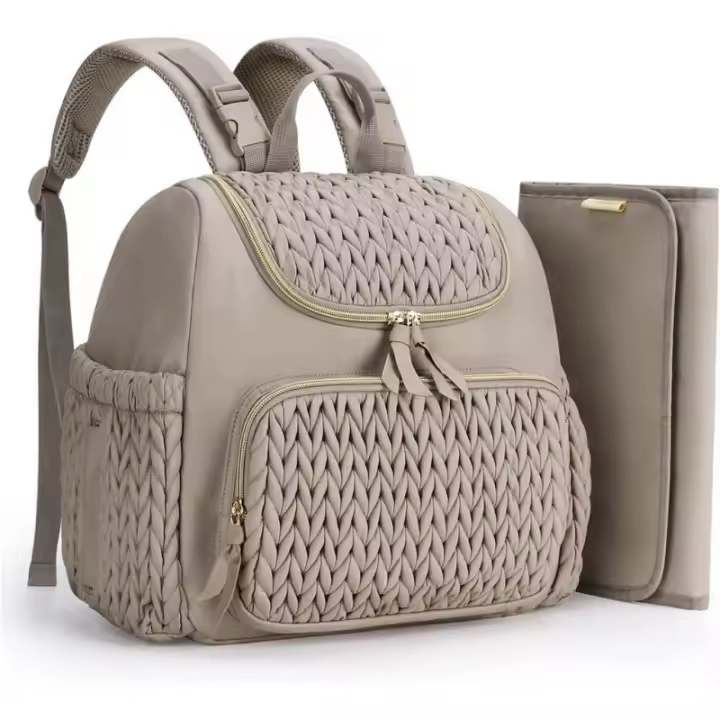 Bolso Impermeable para Pañales con Cambiador Ample Apertura/Cierre Bidireccional, Ligero y Multiusos para Viaje/Diario/Regalo Baby Shower Transpirable con Correas para Coche - 1