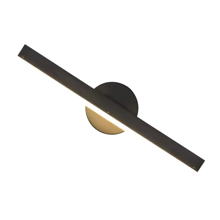 Aplique giratorio - GOECO - Negro rectangular 38*10*6cm 8W luz blanca temperatura color 6500K - 1