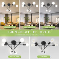 Lámpara Colgante LED Retro Chandelier E27 para Decoración del Hogar y Cocina Luz Interior Montado en Superficie Material Metal Estilo Art Deco - details 3