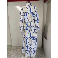 Vestido largo de verano para mujer, elegante, estampado, con botones, abertura lateral. - details 21
