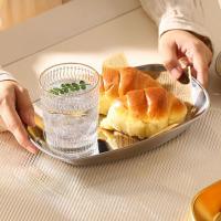 Plato de aperitivos de acero inoxidable 304, platos irrompibles de estilo coreano para servir comida, plato de barbacoa ovalado resistente a caídas, patatas fritas - details 1