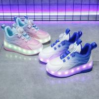 Zapatillas de deporte informales luminosas recargables por USB para niños y niñas, rueda de luz LED, patines deportivos para exteriores - details 11