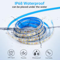 GAHADA Tira LED flexible segura para agua Impermeable IP68, 12V 24V, 120LEDs/m, Tubo de silicona, seguridad al aire libre y bajo el agua - details 1