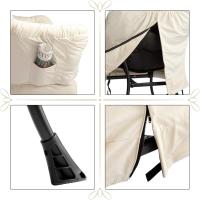 Sillón de lectura para dormitorio, tejido impermeable, cómodo, sillón de salón, silla de metal, gris - details 1
