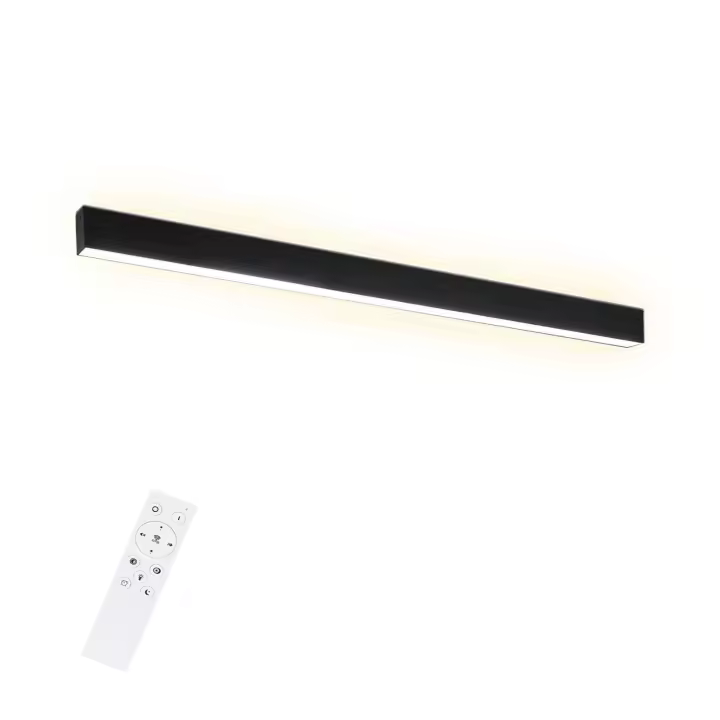 CBJKTX Luz de techo LED moderna 53,6 CM Negro regulable con control remoto Lámpara de escritorio de techo larga de 17 W para sala de estar dormitorio - 1