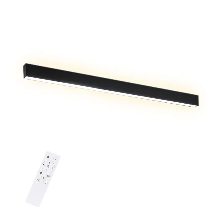 CBJKTX Luz de techo LED moderna 53,6 CM Negro regulable con control remoto Lámpara de escritorio de techo larga de 17 W para sala de estar dormitorio - 1