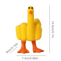 Nuevo bonito pato de resina creativo, artesanía, pato de dedo medio, decoración de escritorio, adorno para el hogar, 14,5 cm - details 2