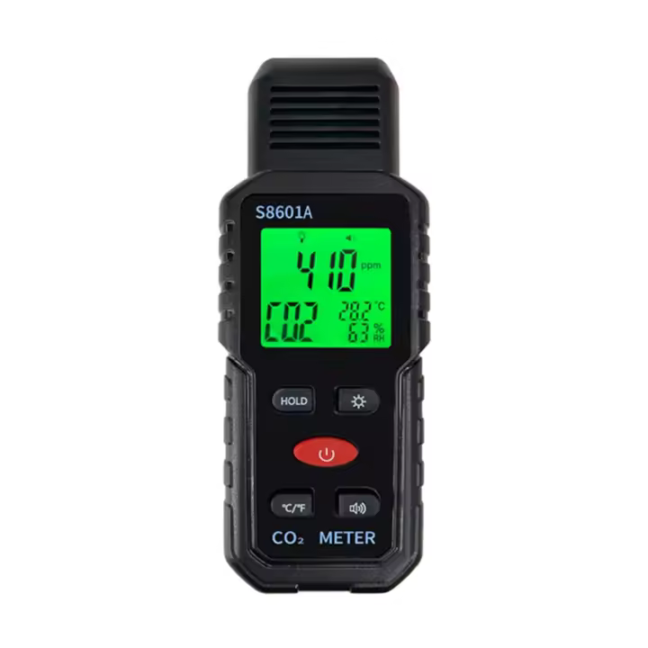 Monitor de calidad del aire 3 en 1, medidor de CO2, 5000Ppm, Detector de dióxido de carbono ℃/℉, S8601A - 1