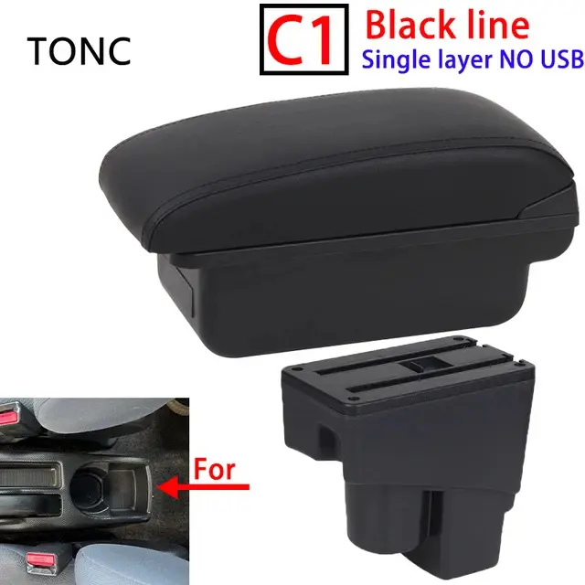 Reposabrazos para coche, caja de almacenamiento de brazo para Honda Fit Jazz 1, 2003-2007, 2003, 2004, 2005, 2006, 2007 - 1