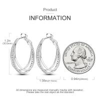 Pendientes de aro de Plata de Ley 925 para mujer, aretes redondos de circonita verde, regalos de joyería - details 5