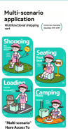 Carrito de Utilidad Plegable Portátil Caja de Herramientas con Tapa Cesta para Compras con 4 Ruedas Giratorias Ideal para Compras, Oficina, Viajes, Acampar - details 7