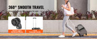 SucceBuy Transportadora para Gatos con Ruedas, Transportadora para Mascotas con Asa Telescópica y Correa para el Hombro, Transportadora para Perros para Mascotas de hasta 18 lb, Incluye 1 Tazón Plegable, Gris - details 1