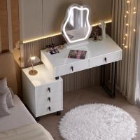 Maquillaje de Alto Brillo con Encimera 2 Cajones y 1 Cómodo Mara y Metal Mueble de Dormitorio Morno - details 8