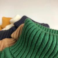 Suéteres de invierno para niños y niñas, jersey corto a cuadros liso, prendas de punto de cuello alto, ropa para niños - details 10