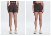 SHINBENE-pantalones cortos de cintura alta para Yoga, Shorts sexys ajustados para entrenamiento de gimnasio, 4" - details 15