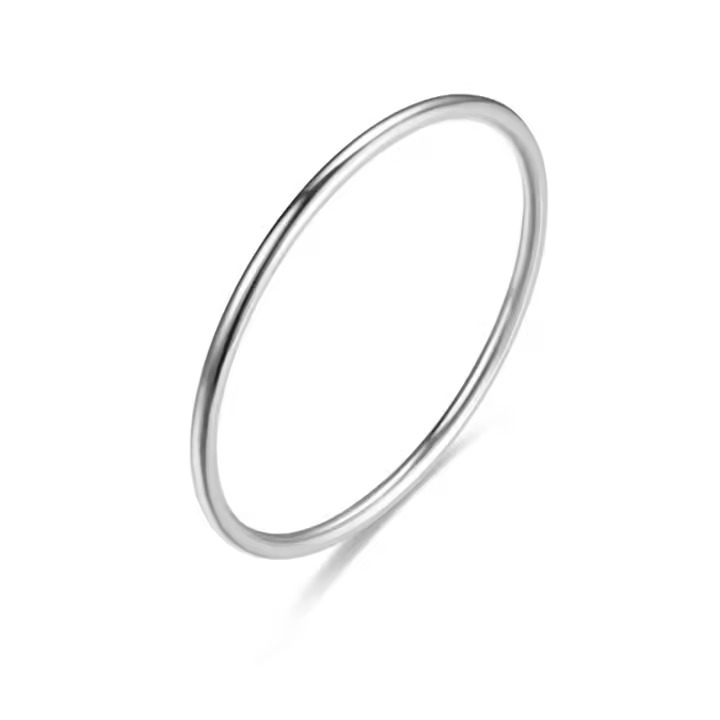 Diseño de lujo ligero anillo fino de acero de titanio femenino, versión coreana anillo liso de nicho de temperamento anillo de pareja - 1