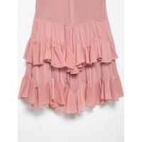BUNO-vestido de fiesta ajustado para mujer, minivestido corto ajustado, sin mangas, con espalda descubierta y cuello bajo, volantes escalonados, verano 2025 - details 11