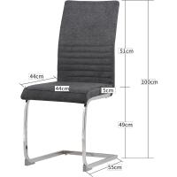Silla Cantilever Juego de 4 Sillas Gris, SGS probado - details 2