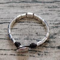 Pulsera geométrica de obsidiana negra personalizada para hombres y mujeres - details 4