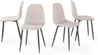 Juego de 4 sillas giratorias de ante para comedor con asiento acolchado, sillas de diseño para salón o cocina, con patas de metal negro, marrón - details 34